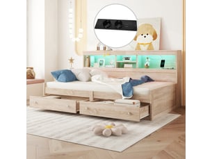 Lit banquette 90x200 cm ZOVIRA coloris naturel