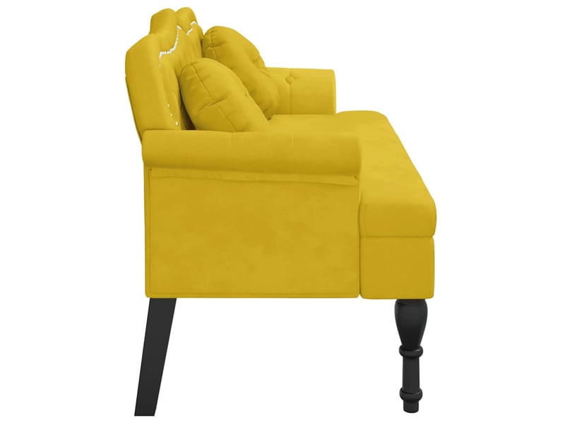  Banc salon, banc interieur avec coussins jaune 120,5x65x75 cm velours  - Conforama D