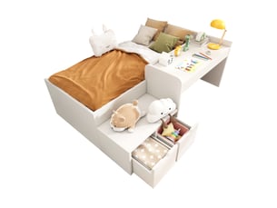 Lit combiné 90x200 cm VIVRYN coloris blanc