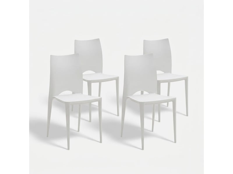Lot de 4 chaises empilables en polypropylène lione - blanc - Conforama A