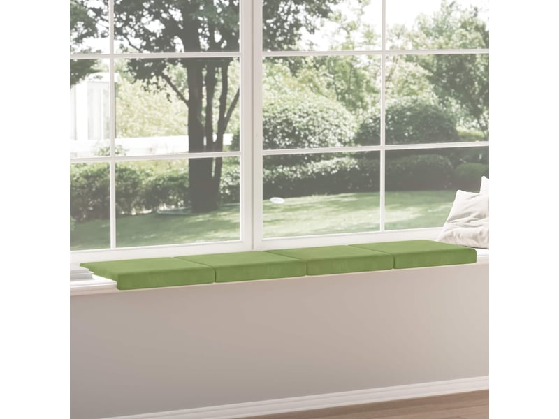  Lot de 4 coussins de banc, coussins d'assise, coussins pour chaisecanapé velours vert clair profondeur 35 cm cf52628  - Conforama D