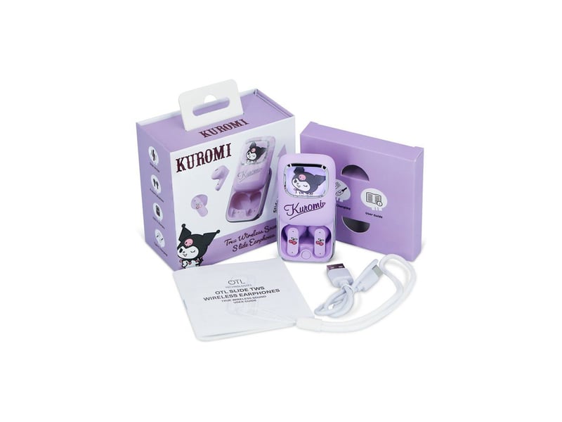  Ecouteurs tws slide bluetooth 5.3 violet kuromi etui led usb-c OTL5055371631693 - Conforama C
