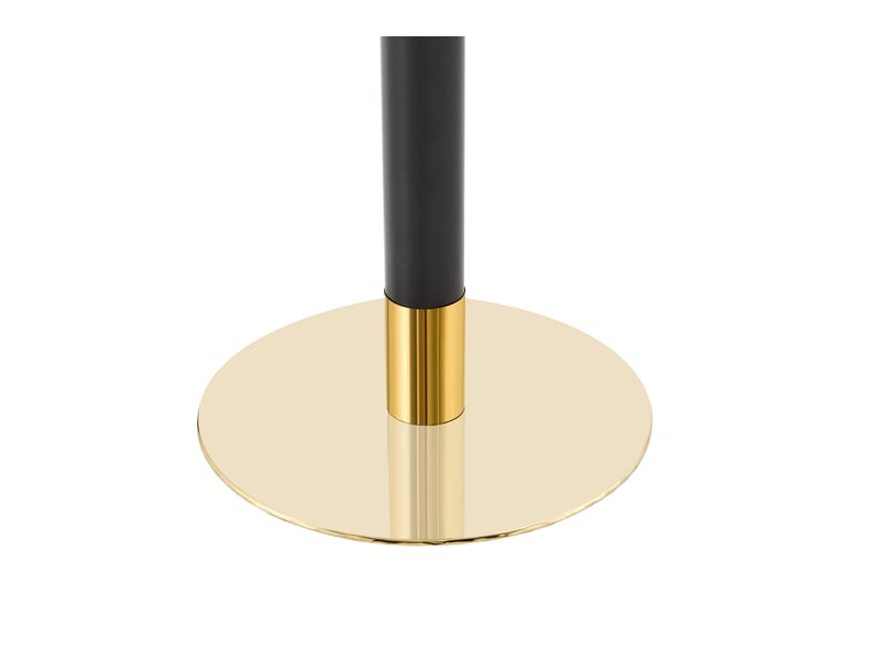  Table d'appoint ronde avec plateau effet marbre et piètement central en métal pour salon, chambre ou balcon, grise  - Conforama E