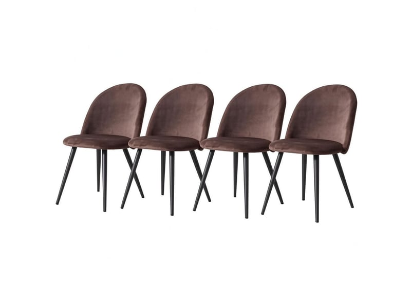  Lot de chaises 4 pièces assises rembourrées confortables style moderne et élégant  - Conforama A