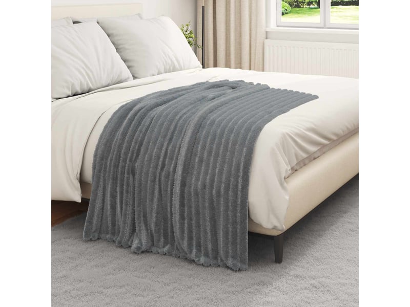  Plaid canapé gris foncé 150x130 cm 0.51 kg polaire  - Conforama C
