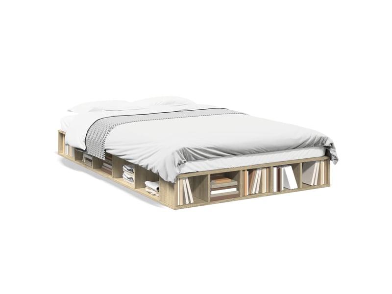  Lit double- lit adulte -  cadre de lit sans matelas chêne sonoma 120x200 cm  - Conforama A