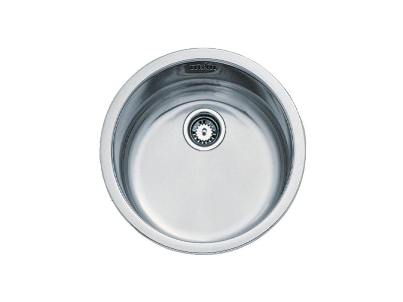  Evier encastrable 1 bac rond inox poli 450 mm avec bonde centrée TEKAERC10108007 - Conforama A