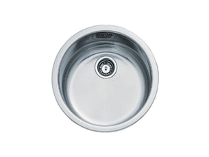 Evier encastrable 1 bac rond inox poli 450 mm avec bonde centrée