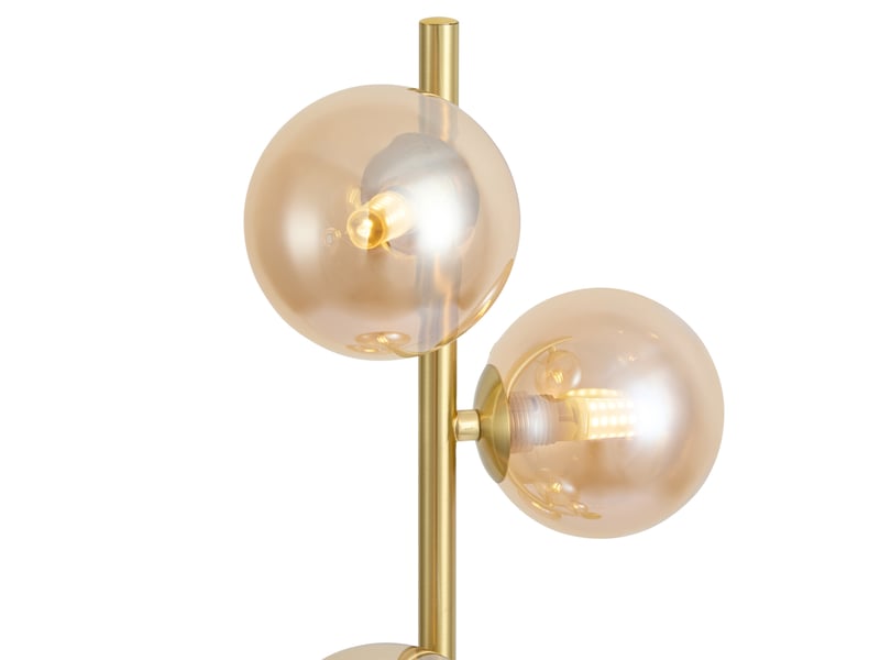  Art deco vloerlamp messing met amber glas 5-lichts - ryan  - Conforama B