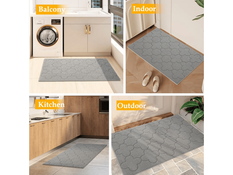 Tapis d'entrée intérieur 50x80 cm, antidérapant, lavable en machine, adapté pour porte, cuisine, chambre, et couloir - Conforama E
