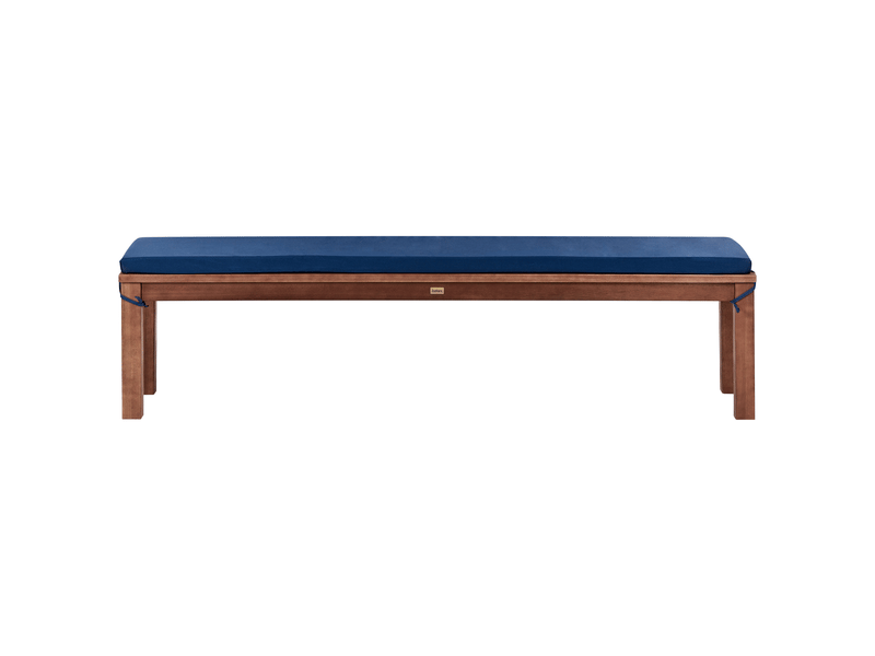 Banc avec coussin d'assise monsano 170 cm bois d'eucalyptus bleu - Conforama A