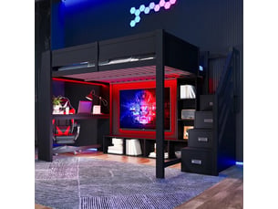 Lit mezzanine 140x200 cm <strong></strong> <strong></strong> coloris noir