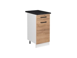Vicco meuble bas sous-évier, chêne doréblanc, 40cm plan de travail anthracite