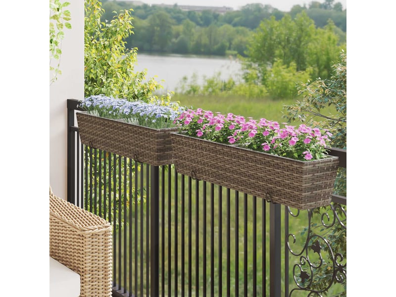  Jardinière - garde-corps 2 pcs gris 80 x 17 x 17 cm métal  - Conforama B