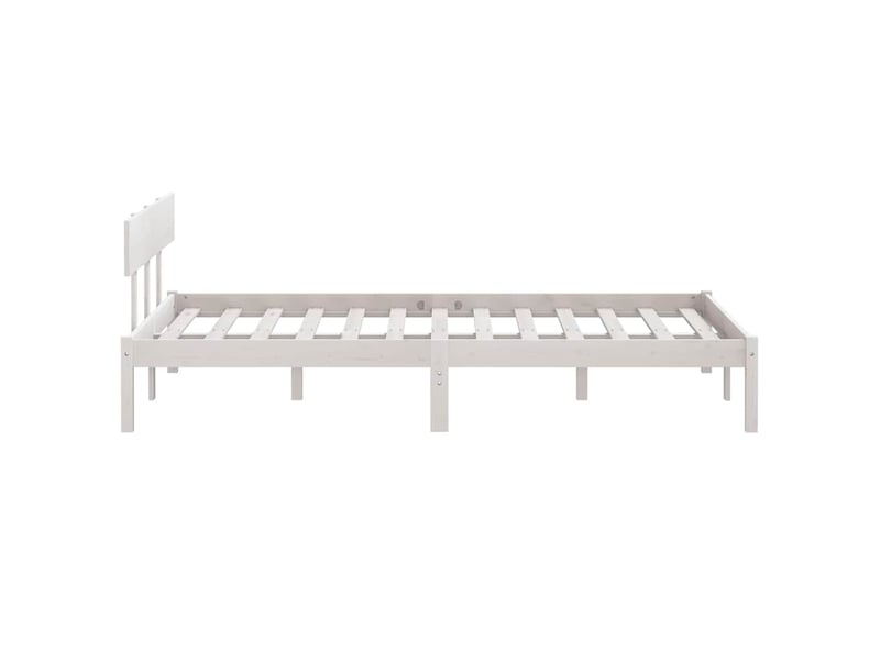  Lit double- lit adulte -  cadre de lit sans matelas blanc bois massif 140x200 cm  - Conforama D