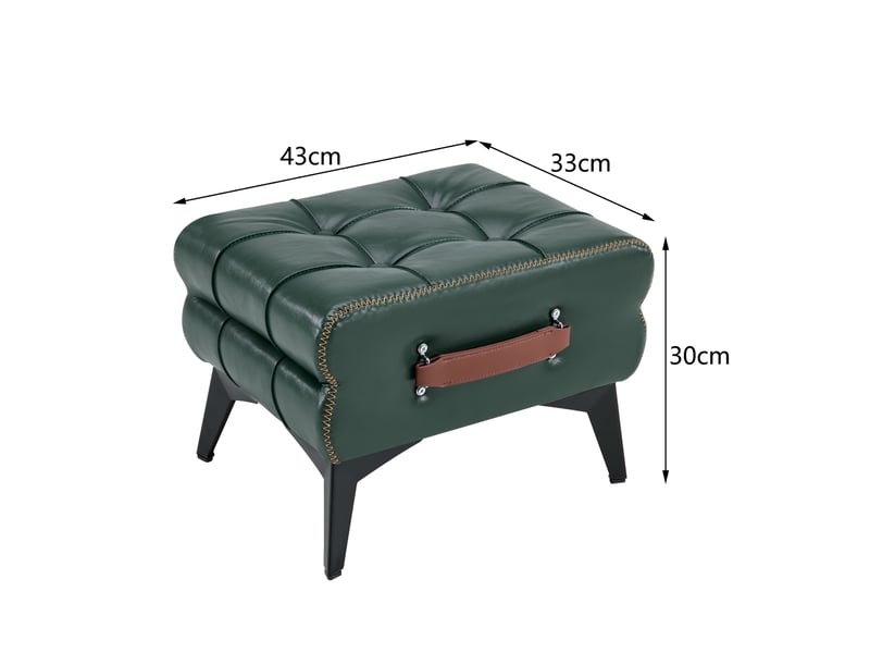  Pouf repose-pieds avec poignée et pieds en métal 43 x 33 x 30 cm vert W3498P459709 - Conforama C