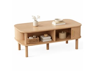 Table basse rectangulaire coloris naturel LPOSPI - 55 cmx110 cm