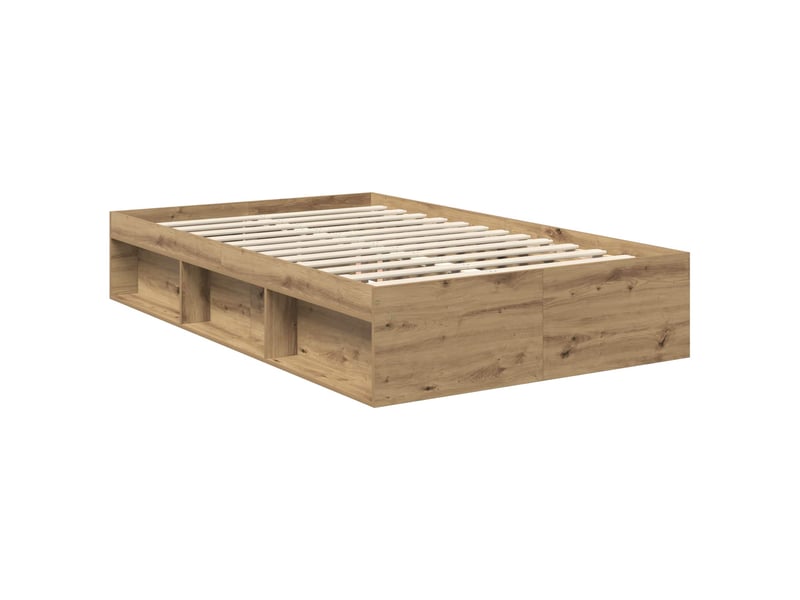  Lit double- lit adulte -  cadre de lit chêne artisan 120 x 190 cm bois de pin massif  - Conforama D