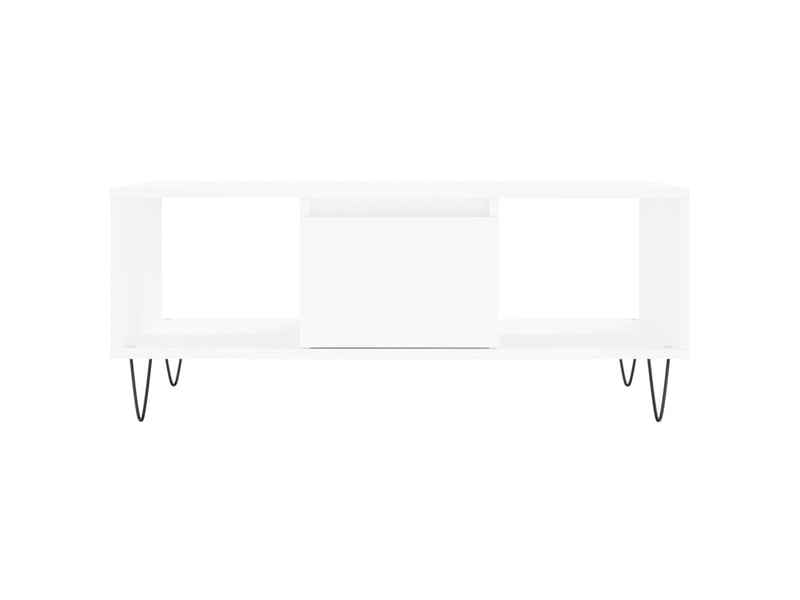  Table basse rectangulaire | table de salon blanc 90x50x36,5 cm bois d'ingénierie shl2466  - Conforama E
