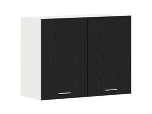 Meuble de rangement, armoire suspendue lyon chêne noir 80x31x60cm shl1589