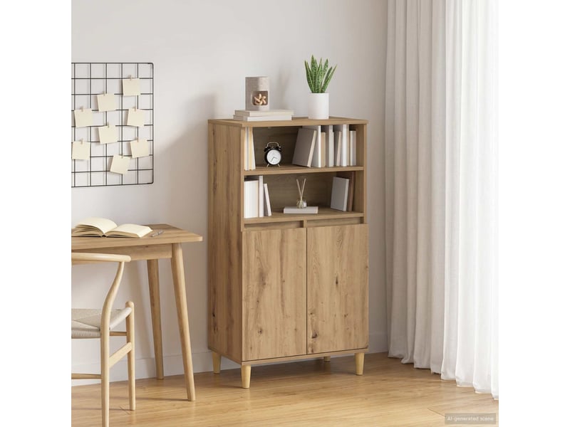  Buffet - haut armoire chêne artisanal 60 x 36 x 110 cm bois d'ingénierie  - Conforama B