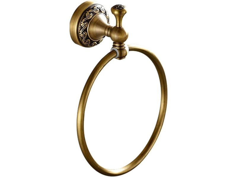  Anneau porte-serviettes rond au design rétro, matériau en laiton de haute qualité, base sculptée, accessoires de salle de bain, cuisine XLH-LJY-004522JY - Conforama A