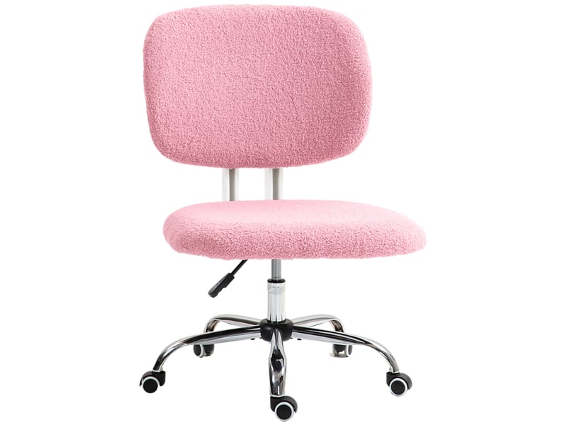  Chaise de bureau ergonomique,48x53x80-90 cm,réglable,polyester,rose  - Conforama A