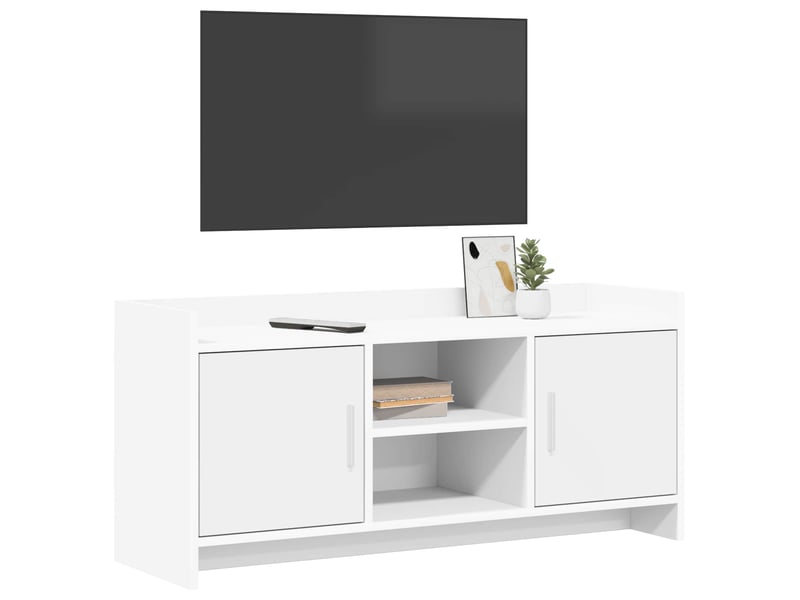  Meuble tv - banc tv - meuble de rangement 102 x 33 x 47 cm blanc bois d'ingénierie  - Conforama C
