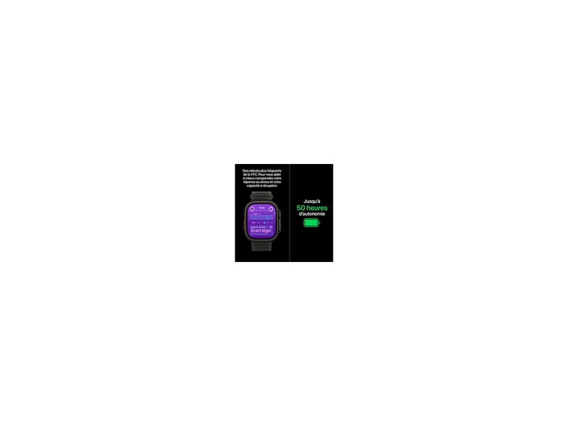  Montre connectee 49mm titanium noir gps cellular autonomie jusqu a 50h ecran retina always on cristal saphir bracelet alpine bordeaux 8310963 - Conforama E