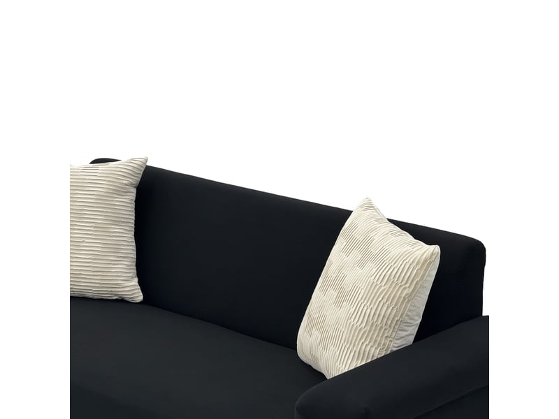  Canapé droit 2 places noir – canapé salon moderne tissu polyester avec pieds métal stables pour petit espace  - Conforama R