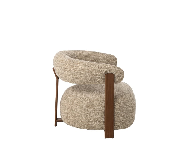  Fauteuil design en tissu thilde 78cm beige  - Conforama C