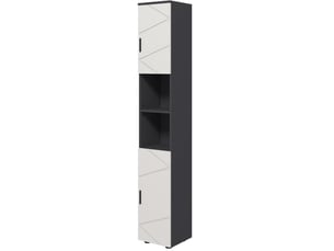 Meuble colonne de salle de bain, 30x30x183 cm, avec rangement, bois, gris