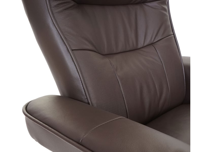 Robas lund fauteuil relax montreal, fauteuil de télévision, tabouret, cuir, charge 130kg - marron, nature - Conforama C