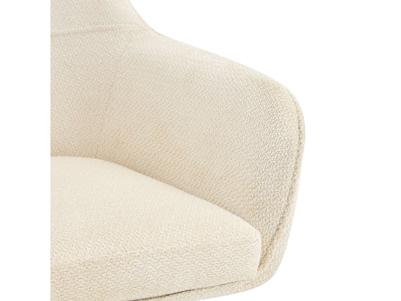 Lot de chaises 2 pièces pivotantes rotation 360° pieds en bois massif teinte noyer revêtement tissu crème assise en mousse dossier ergonomique - Conforama D