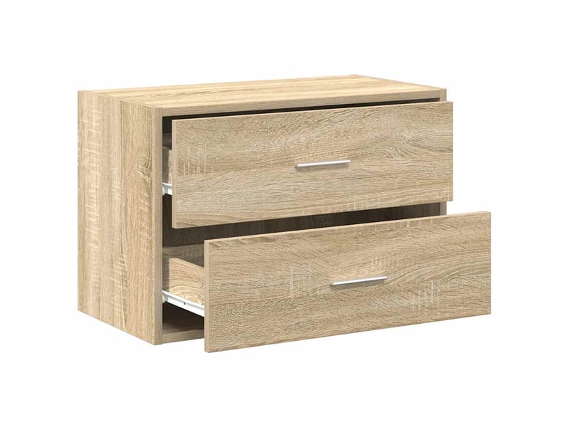 Armoire à tiroirs, commode avec 2 tiroirs chêne sonoma 60x31x40 cm bois ingénierie  - Conforama E