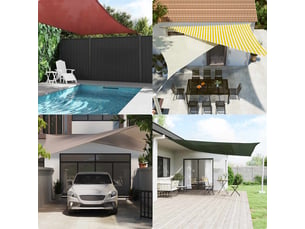 Vidaxl voile d'ombre jaune et blanc 2 x 3 m hdpe