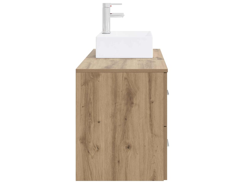 Ensemble de mobilier de salle de bain 2 pc chêne artisanal cf64055 - Conforama D