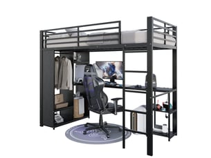 Lit mezzanine 90x200 cm <strong>HAUSS SPOLE</strong>  <strong></strong> coloris noir