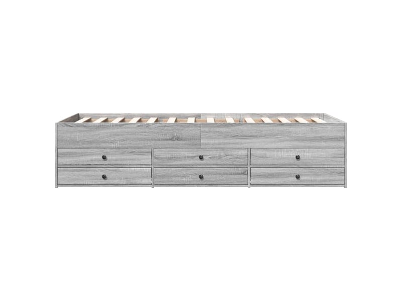 Lit simple- lit adulte - lit de jour avec tiroirs sans matelas sonoma gris 100x200 cm - Conforama C