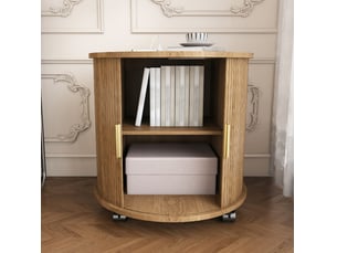 Table de chevet 60x60x60 cm avec station de charge coloris chêne