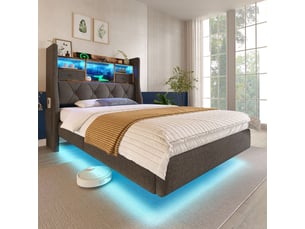Lit simple 90x200 cm SOGEU   coloris gris