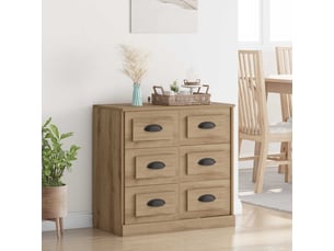 Buffet - bahut - meuble de rangement chêne artisanal 70 x 35,5 x 67,5 cm bois d'ingénierie