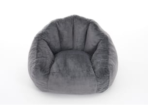 Fauteuil pouf avec dossier enveloppant, sans montage, garnissage en mousse, en polyester gris clair 111 × 123 × 75 cm