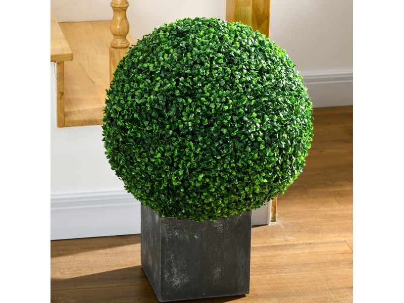 Lot de 2 boules de buis artificiel ø50 cm – vert – décoration intérieure et extérieure facile à installer - Conforama B