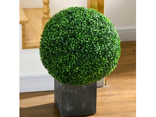 Lot de 2 boules de buis artificiel ø50 cm – vert – décoration intérieure et extérieure facile à installer