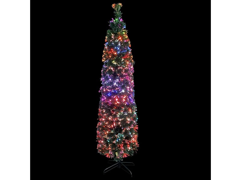  Sapin de noël, arbre de noël artificiel mince et support 150 cm fibre optique  - Conforama C