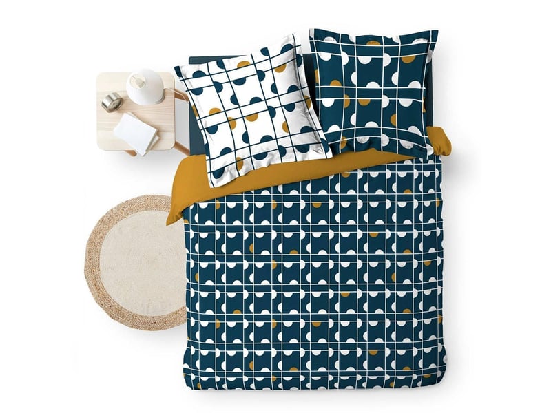  Parure de lit 3 pièces gabi 240x220cm bleu 1644017 - Conforama C