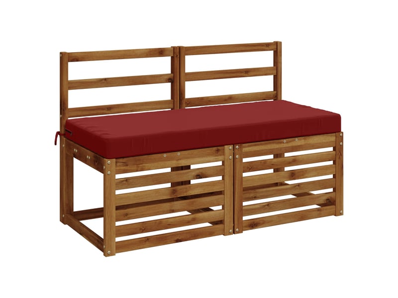 Lot de 2 coussins de banc, coussins d'assise soest 100 % polyester bordeaux cf57172 - Conforama C