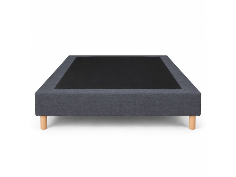  Sommier tapissier déco 140x190 cm gris - hauteur 30 cm - pieds inclus  - Conforama C