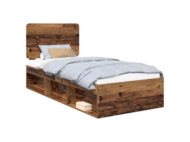  Lit simple- lit adulte -  cadre de lit bois ancien 100 x 200 cm bois de pin massif  - Conforama A